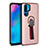 Funda Bumper Silicona y Plastico Mate Carcasa con Anillo de dedo Soporte para Huawei P30 Pro New Edition Oro Rosa