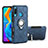 Funda Bumper Silicona y Plastico Mate Carcasa con Magnetico Anillo de dedo Soporte A01 para Huawei P30 Lite New Edition Azul