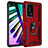 Funda Bumper Silicona y Plastico Mate Carcasa con Magnetico Anillo de dedo Soporte C01 para Huawei P40 Pro+ Plus Rojo