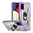 Funda Bumper Silicona y Plastico Mate Carcasa con Magnetico Anillo de dedo Soporte J01S para Samsung Galaxy A02s Morado