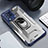 Funda Bumper Silicona y Plastico Mate Carcasa con Magnetico Anillo de dedo Soporte J01S para Samsung Galaxy A22 4G Azul