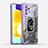 Funda Bumper Silicona y Plastico Mate Carcasa con Magnetico Anillo de dedo Soporte J01S para Samsung Galaxy A52 5G Morado