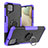 Funda Bumper Silicona y Plastico Mate Carcasa con Magnetico Anillo de dedo Soporte J01X para Samsung Galaxy F12 Morado