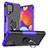 Funda Bumper Silicona y Plastico Mate Carcasa con Magnetico Anillo de dedo Soporte J01X para Samsung Galaxy M62 4G Morado