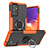 Funda Bumper Silicona y Plastico Mate Carcasa con Magnetico Anillo de dedo Soporte J01X para Samsung Galaxy S23 FE 5G Naranja