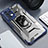 Funda Bumper Silicona y Plastico Mate Carcasa con Magnetico Anillo de dedo Soporte J02S para Samsung Galaxy A52 4G Azul