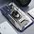 Funda Bumper Silicona y Plastico Mate Carcasa con Magnetico Anillo de dedo Soporte J02S para Samsung Galaxy A72 5G Azul