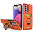 Funda Bumper Silicona y Plastico Mate Carcasa con Magnetico Anillo de dedo Soporte J03S para Samsung Galaxy A33 5G Naranja