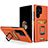 Funda Bumper Silicona y Plastico Mate Carcasa con Magnetico Anillo de dedo Soporte J03S para Samsung Galaxy S23 Ultra 5G Naranja