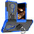 Funda Bumper Silicona y Plastico Mate Carcasa con Magnetico Anillo de dedo Soporte JX1 para Nokia 5.4 Azul