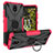 Funda Bumper Silicona y Plastico Mate Carcasa con Magnetico Anillo de dedo Soporte JX1 para Nokia C100 Rosa Roja