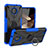 Funda Bumper Silicona y Plastico Mate Carcasa con Magnetico Anillo de dedo Soporte JX1 para Nokia C20 Azul