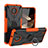 Funda Bumper Silicona y Plastico Mate Carcasa con Magnetico Anillo de dedo Soporte JX1 para Nokia C20 Naranja