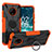 Funda Bumper Silicona y Plastico Mate Carcasa con Magnetico Anillo de dedo Soporte JX1 para Nokia C200 Naranja