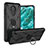 Funda Bumper Silicona y Plastico Mate Carcasa con Magnetico Anillo de dedo Soporte JX1 para Nokia C30 Negro