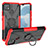 Funda Bumper Silicona y Plastico Mate Carcasa con Magnetico Anillo de dedo Soporte JX1 para Realme C21Y Rojo