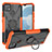 Funda Bumper Silicona y Plastico Mate Carcasa con Magnetico Anillo de dedo Soporte JX1 para Realme C25Y India Naranja