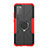 Funda Bumper Silicona y Plastico Mate Carcasa con Magnetico Anillo de dedo Soporte JX1 para Samsung Galaxy A02s Rojo