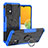 Funda Bumper Silicona y Plastico Mate Carcasa con Magnetico Anillo de dedo Soporte JX1 para Samsung Galaxy A13 4G Azul