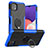 Funda Bumper Silicona y Plastico Mate Carcasa con Magnetico Anillo de dedo Soporte JX1 para Samsung Galaxy A22 5G Azul