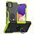 Funda Bumper Silicona y Plastico Mate Carcasa con Magnetico Anillo de dedo Soporte JX1 para Samsung Galaxy A22 5G Verde