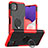 Funda Bumper Silicona y Plastico Mate Carcasa con Magnetico Anillo de dedo Soporte JX1 para Samsung Galaxy A22s 5G Rojo