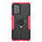 Funda Bumper Silicona y Plastico Mate Carcasa con Magnetico Anillo de dedo Soporte JX1 para Samsung Galaxy A52 4G Rosa Roja