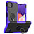 Funda Bumper Silicona y Plastico Mate Carcasa con Magnetico Anillo de dedo Soporte JX1 para Samsung Galaxy F42 5G Morado