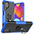 Funda Bumper Silicona y Plastico Mate Carcasa con Magnetico Anillo de dedo Soporte JX1 para Samsung Galaxy F62 5G Azul