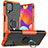 Funda Bumper Silicona y Plastico Mate Carcasa con Magnetico Anillo de dedo Soporte JX1 para Samsung Galaxy F62 5G Naranja