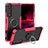 Funda Bumper Silicona y Plastico Mate Carcasa con Magnetico Anillo de dedo Soporte JX1 para Sony Xperia 1 III Rosa Roja