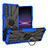 Funda Bumper Silicona y Plastico Mate Carcasa con Magnetico Anillo de dedo Soporte JX1 para Sony Xperia 1 IV SO-51C Azul