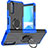 Funda Bumper Silicona y Plastico Mate Carcasa con Magnetico Anillo de dedo Soporte JX1 para Sony Xperia 10 III SO-52B Azul