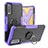 Funda Bumper Silicona y Plastico Mate Carcasa con Magnetico Anillo de dedo Soporte JX1 para Vivo Y11s Morado