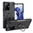 Funda Bumper Silicona y Plastico Mate Carcasa con Magnetico Anillo de dedo Soporte JX1 para Xiaomi Mi 11T 5G Negro