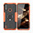 Funda Bumper Silicona y Plastico Mate Carcasa con Magnetico Anillo de dedo Soporte JX2 para Motorola Moto E7 Power Naranja