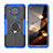 Funda Bumper Silicona y Plastico Mate Carcasa con Magnetico Anillo de dedo Soporte JX2 para Nokia 5.4 Azul