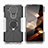 Funda Bumper Silicona y Plastico Mate Carcasa con Magnetico Anillo de dedo Soporte JX2 para Nokia 5.4 Plata