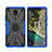 Funda Bumper Silicona y Plastico Mate Carcasa con Magnetico Anillo de dedo Soporte JX2 para Nokia C100 Azul