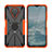 Funda Bumper Silicona y Plastico Mate Carcasa con Magnetico Anillo de dedo Soporte JX2 para Nokia G10 Naranja