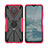 Funda Bumper Silicona y Plastico Mate Carcasa con Magnetico Anillo de dedo Soporte JX2 para Nokia G10 Rosa Roja