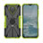 Funda Bumper Silicona y Plastico Mate Carcasa con Magnetico Anillo de dedo Soporte JX2 para Nokia G20 Verde