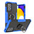Funda Bumper Silicona y Plastico Mate Carcasa con Magnetico Anillo de dedo Soporte JX2 para Samsung Galaxy A52 4G Azul