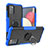 Funda Bumper Silicona y Plastico Mate Carcasa con Magnetico Anillo de dedo Soporte JX2 para Samsung Galaxy M02s Azul