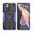 Funda Bumper Silicona y Plastico Mate Carcasa con Magnetico Anillo de dedo Soporte JX2 para Xiaomi Mi 11i 5G (2022) Morado