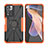 Funda Bumper Silicona y Plastico Mate Carcasa con Magnetico Anillo de dedo Soporte JX2 para Xiaomi Mi 11i 5G (2022) Naranja