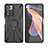 Funda Bumper Silicona y Plastico Mate Carcasa con Magnetico Anillo de dedo Soporte JX2 para Xiaomi Mi 11i 5G (2022) Negro