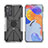 Funda Bumper Silicona y Plastico Mate Carcasa con Magnetico Anillo de dedo Soporte JX2 para Xiaomi Redmi Note 11 Pro 5G Plata