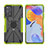Funda Bumper Silicona y Plastico Mate Carcasa con Magnetico Anillo de dedo Soporte JX2 para Xiaomi Redmi Note 11 Pro 5G Verde