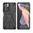 Funda Bumper Silicona y Plastico Mate Carcasa con Magnetico Anillo de dedo Soporte JX2 para Xiaomi Redmi Note 11 Pro+ Plus 5G Negro